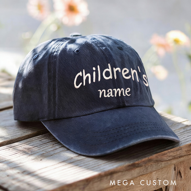 Personalized Embroidered Denim Hat For Kids With Custom Name Graphic kid Baseball Cap