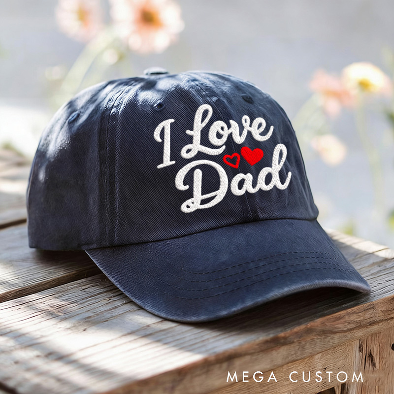 Personalized I Love XX Embroidered Hat Perfect Gift For Family  kid Baseball Cap