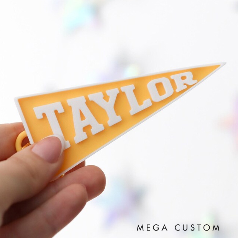 Personalized Bright Custom Flag Name Tag Keychain Great For Backpacks Keychain