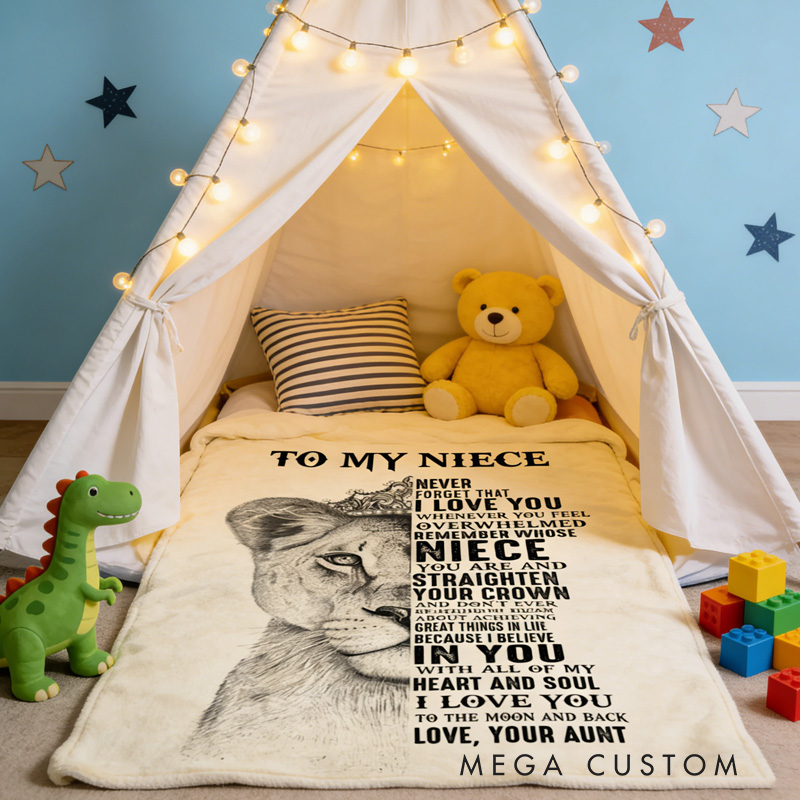 Personalized Custom Letter To My Niece Emotional Quote Blanket For Special Occasion Blanket