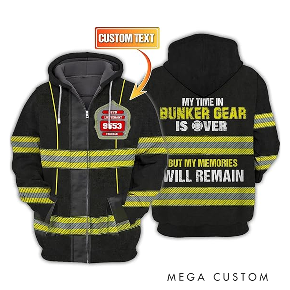Personalized Firefighter Full Print Hoodie Gift Custom Retirement Design