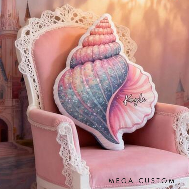 Personalized Theme Custom Name Colorful Seashell Ocean Dream Soft 3D Print Pillow