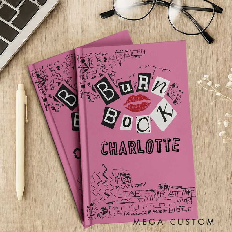 Personalized Trendy Pink Theme Custom Name Fashion Mark Pattern Creative Journal Gifts For Girl Daughters Friends