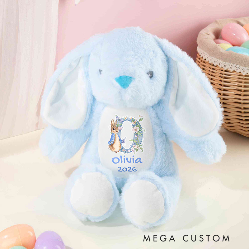 Personalized Baby Gift Theme Custom Name Soft Plush Bunny in Multiple Colors Cute Bunny Doll Toy