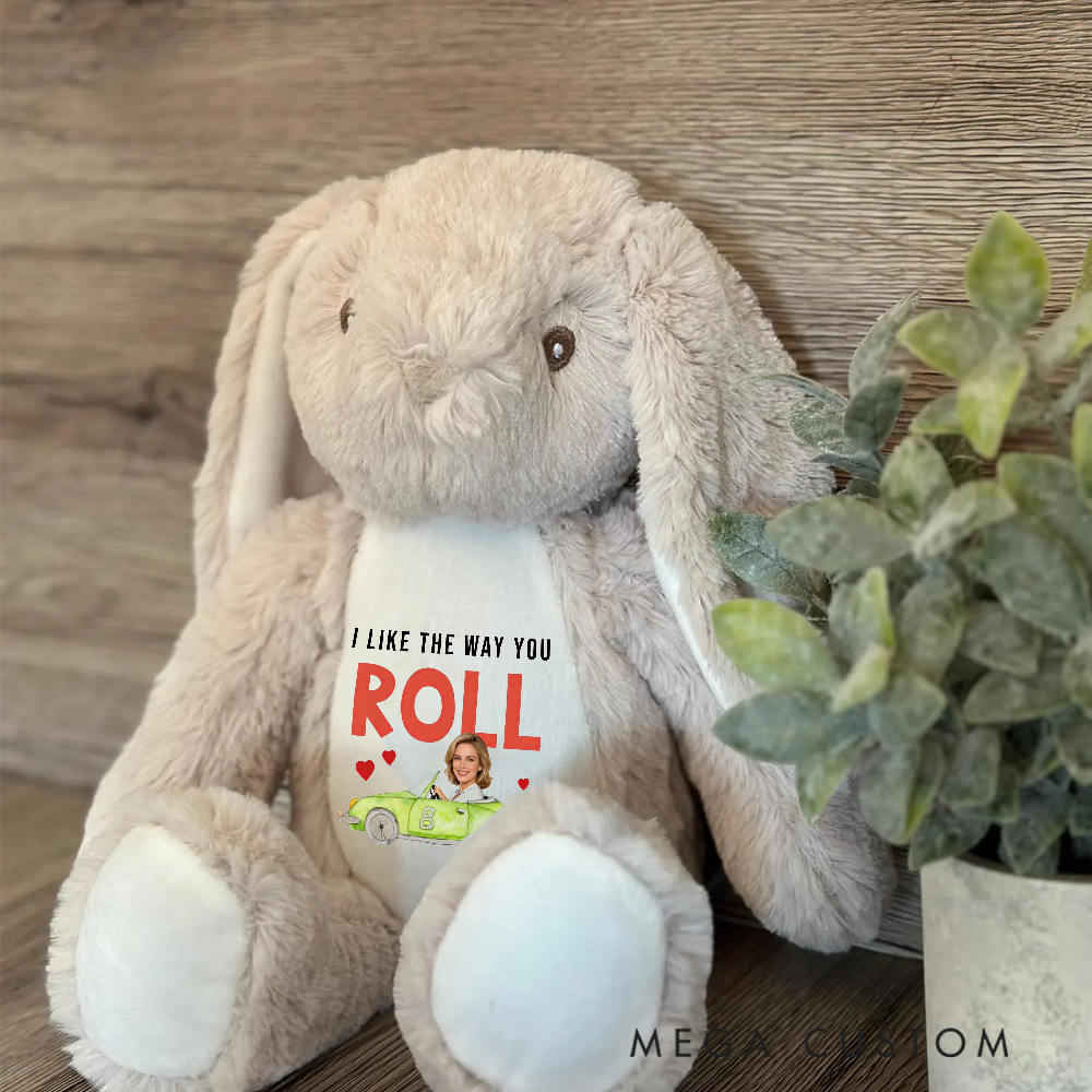 Personalized Racing Bunny Plush Custom Gift for Easter Valentine’s Day and Racing Fans