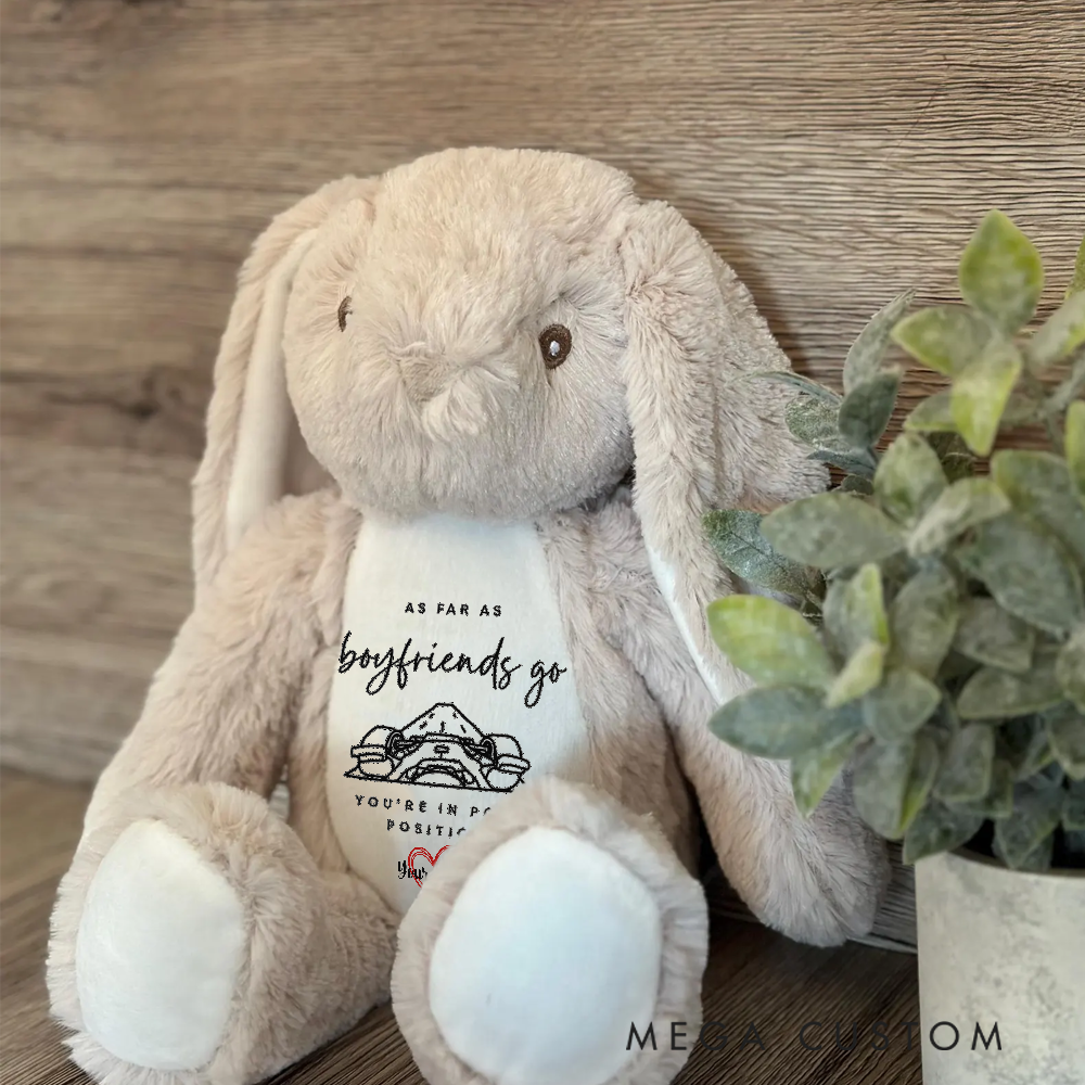 Personalized Racing Bunny Plush You're in Pole Position Custom Gift for Boyfriends