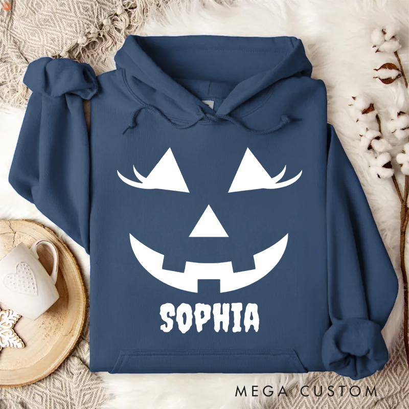 Personalized Classic Jack O Lantern Face Silhouette for Timeless Festive Hoodies