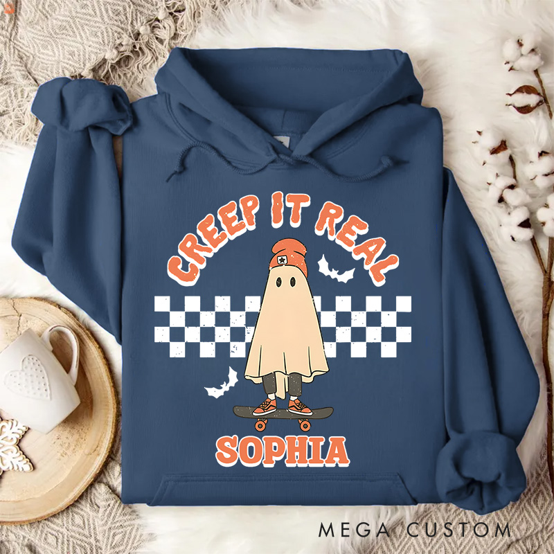 Personalized Creep It Real Ghost with Retro Vibes for Trendy and Cool Hoodies