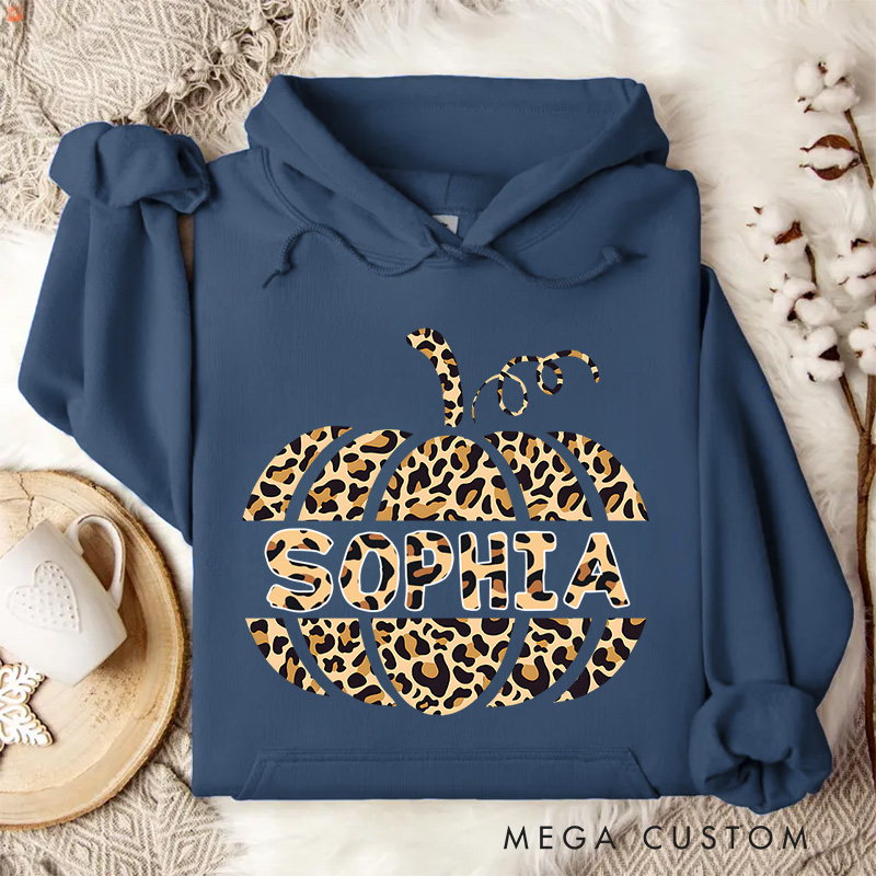 Personalized Leopard Print Pumpkin for Stylish and Fashion-Forward Hoodies