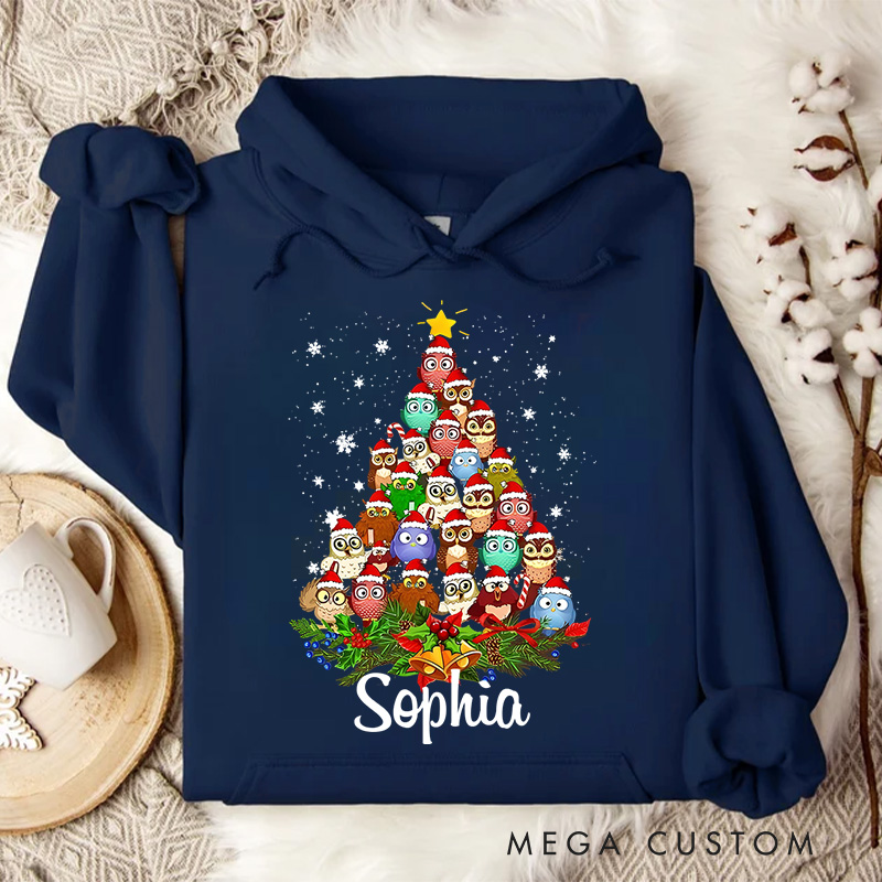 Personalized Christmas Tree Made of Festive Characters and Ornaments Christmas Hoodies
