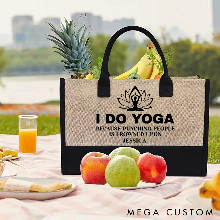 Personalized Yoga Tote Bag with Funny Yoga Quote Pilates Bag Meditation Bag Perfect for Yoga Gym and Daily Use