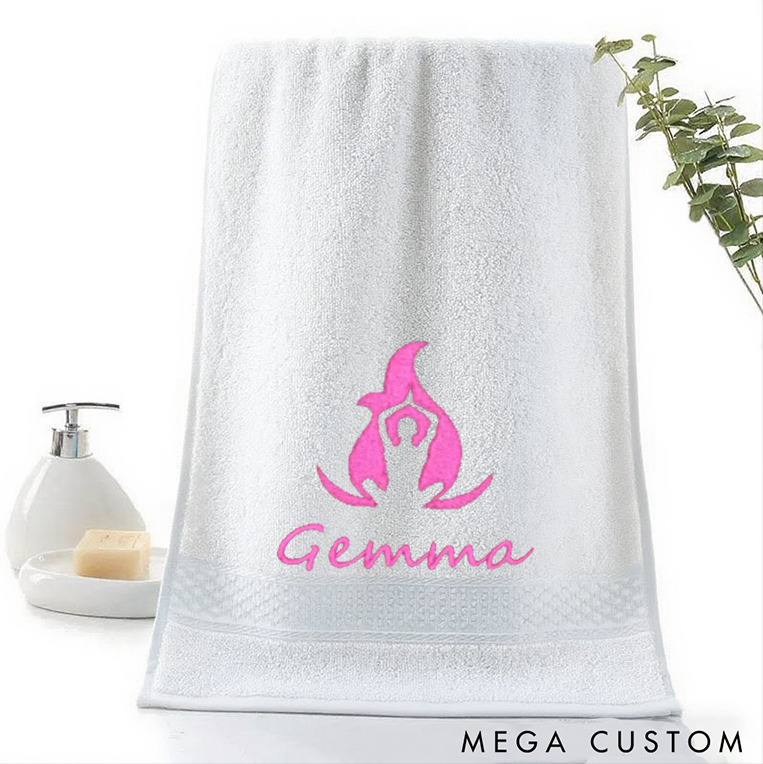 Personalized Yoga Hand Towel with Elegant Yoga Pose Design Perfect for Yoga, Meditation and Relaxation