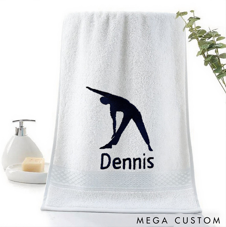 Personalized Yoga Hand Towel with Stretch Pose Design Perfect for Yoga Meditation and Relaxation