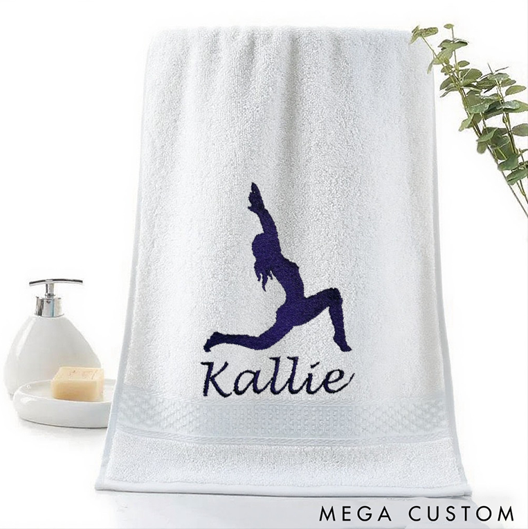 Personalized Yoga Hand Towel with Yoga Pose Design Perfect for Yoga Sessions Fitness or Everyday Use