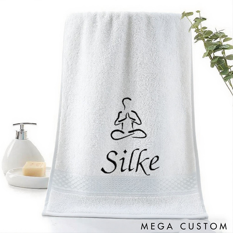 Personalized Yoga Hand Towel with Meditation Pose Design Perfect for Yoga, Meditation and Fitness Sessions