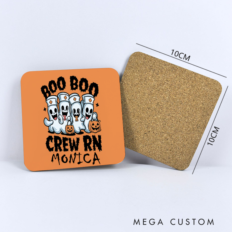 Personalized Coasters for Nurse Customized Boo Boo Crew RN Design Coasters Nurse Gift
