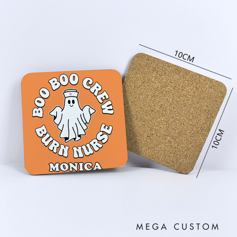 Personalized Coasters for Nurse Customized Boo Boo Crew Burn Nurse Design Coasters Nurse Gift