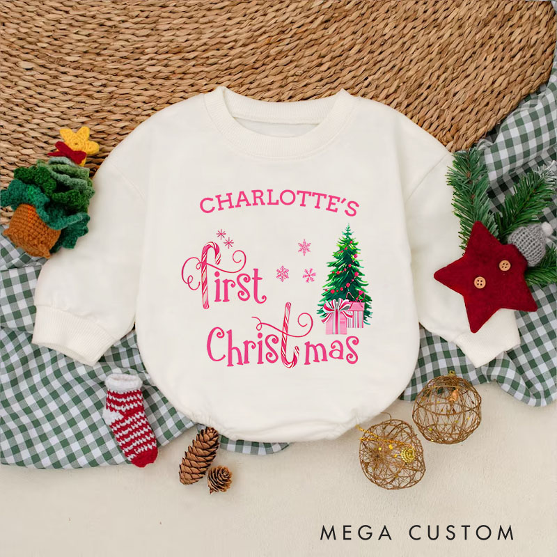 Personalized Baby’s First Christmas Baby Onesie Perfect for Celebrating a Memorable Holiday Season Baby Bodysuit