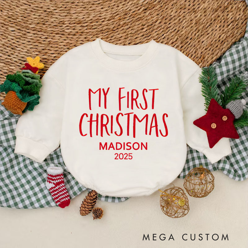 Personalized My First Christmas Baby Onesie Perfect for Celebrating a Baby’s First Holiday Season Baby Bodysuit