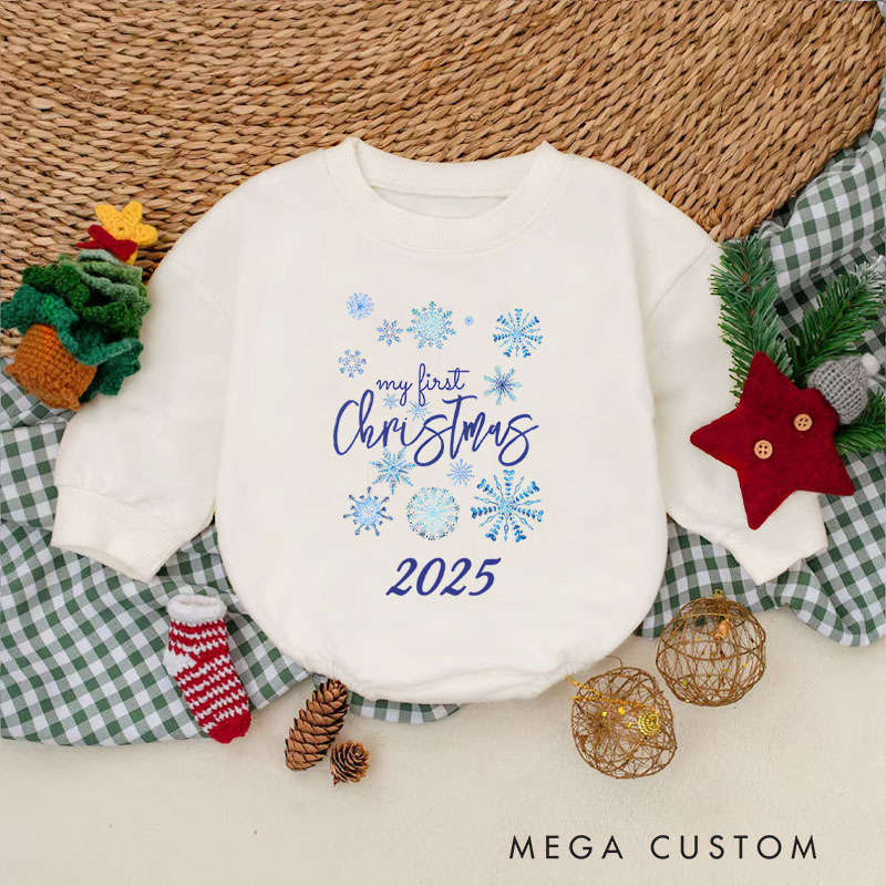 Personalized My First Christmas Snowflakes Baby Onesie Perfect for Cherishing a Baby’s Holiday Moment Baby Bodysuit