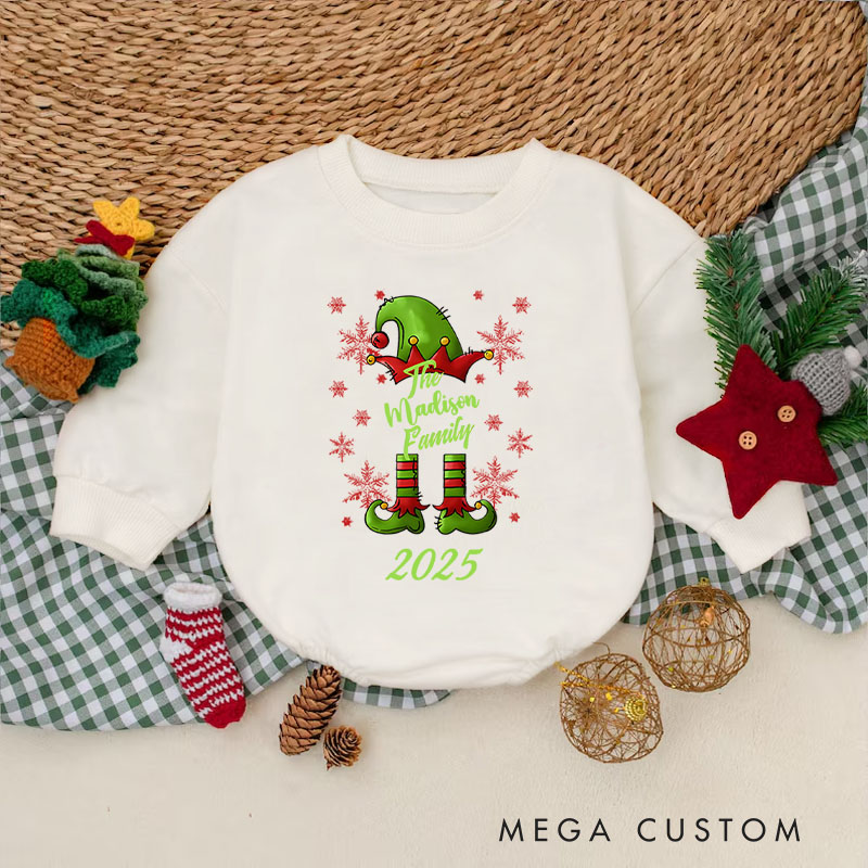 Personalized Festive Elf Baby Onesie Perfect for Adding Whimsy and Fun to Holiday Outfits Baby Bodysuit