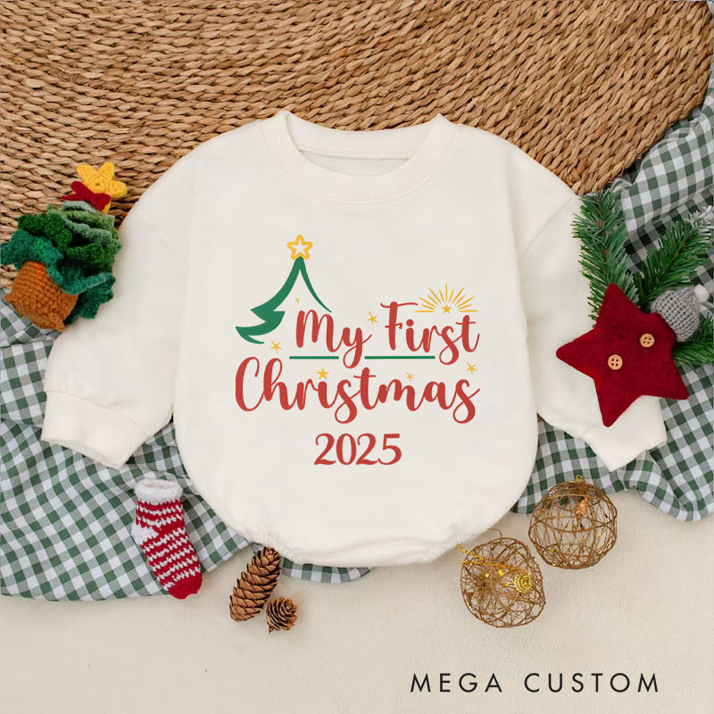 Personalized My First Christmas Tree Baby Onesie Perfect for Celebrating a Baby’s Special Holiday Season Baby Bodysuit