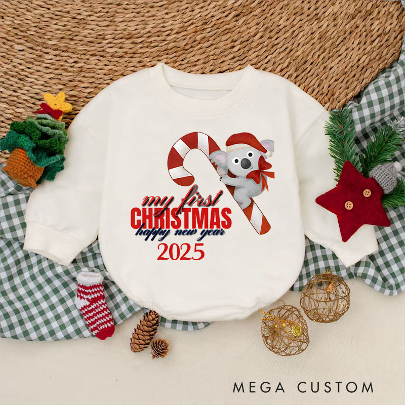 Personalized My First Christmas Candy Cane Baby Onesie Perfect for Marking a Baby’s Holiday Milestone Baby Bodysuit