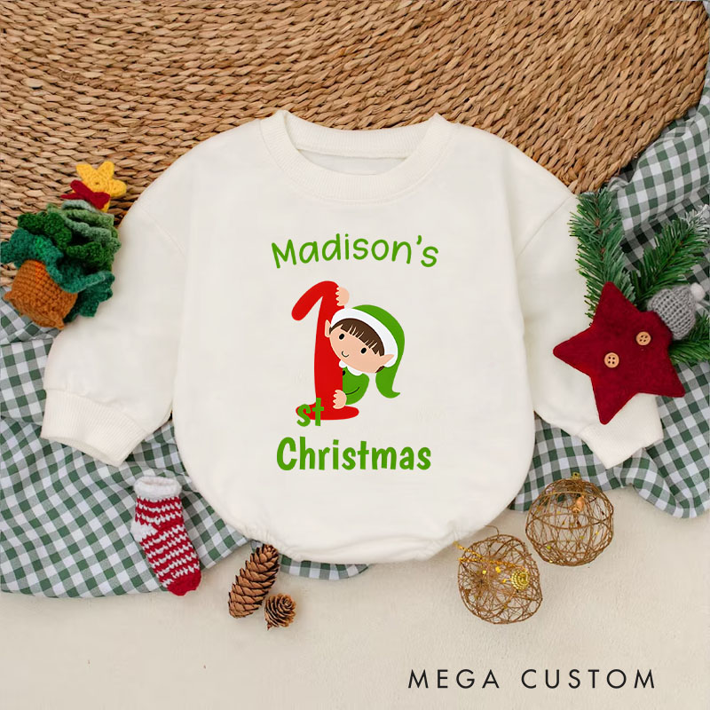Personalized My First Christmas Candy Cane Baby Onesie Perfect for Adding Charm to Holiday Celebrations Baby Bodysuit