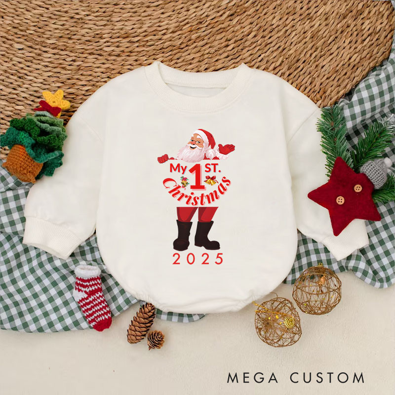 Personalized My First Christmas Santa Baby Onesie Perfect for Cherishing a Baby’s Holiday Milestone Baby Bodysuit