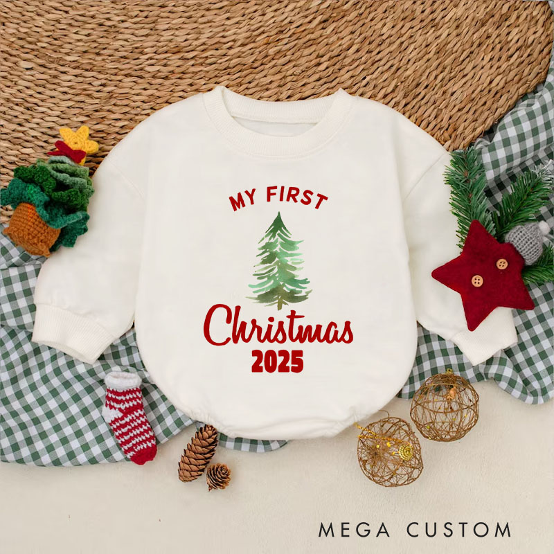 Personalized My First Christmas Tree Baby Onesie Perfect for Marking a Baby’s Special Holiday Moment Baby Bodysuit