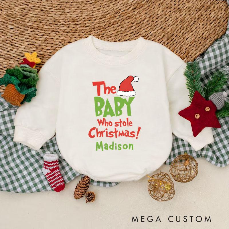 Personalized The Baby Who Stole Christmas Baby Onesie Perfect for Adding Humor to Holiday Outfits Baby Bodysuit