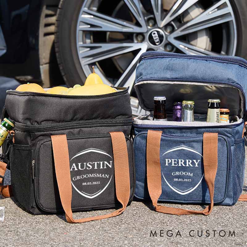 Personalized Bachelor Party Cooler Bag Shield Groomsmen Gift Bag for Him Best Man Wedding Party Favors Cooler Bag