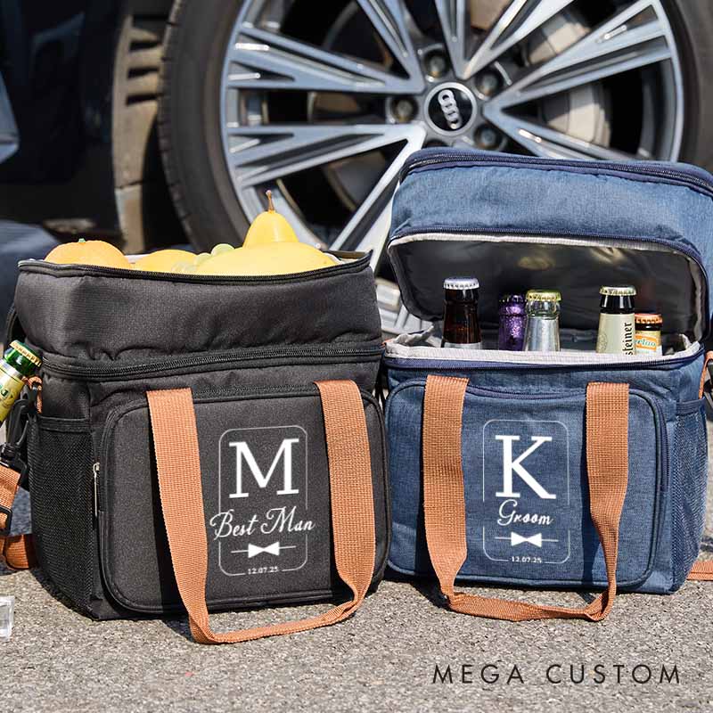 Personalized Groomsmen Cooler Bag Wedding Gift Beer Bag for Groom Best Man Wedding Party Keepsake Bag for Man