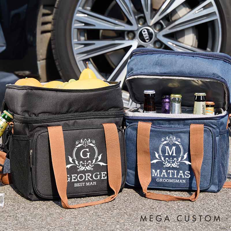 Personalized Groomsman Cooler Bag Custom Groomsmen Beer Cooler Bag Vintage Frame Designed Cooler Bag Wedding Party Gift bag