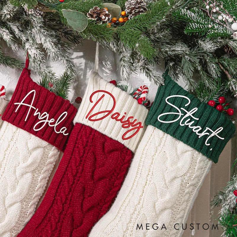 Personalized Embroidered Stockings Christmas Stockings with Name Family Holiday Gift