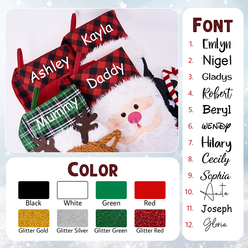 Personalized Family Stockings Holiday Stocking 3D Christmas Stocking Gift