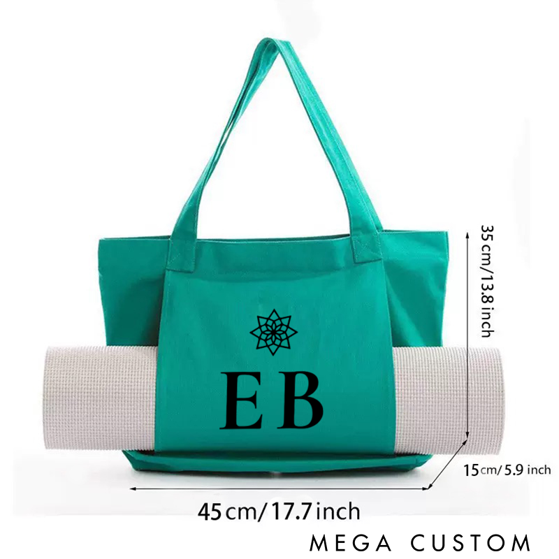 Personalized Yoga Mat Tote Bag Eco-Conscious Cotton Tote Bag Canvas Mindfulness Tote Bag Perfect Gift for Yoga and Fitness Enthusiasts
