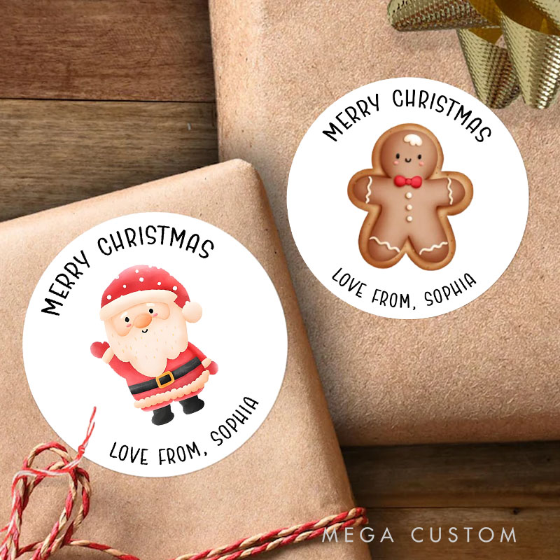 Personalized Santa Claus Brings Joyful Wishes from XX Christmas Gift Tags