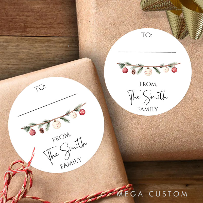 Personalized Rustic Charm from the XX Family Holiday Greetings Christmas Gift Tags