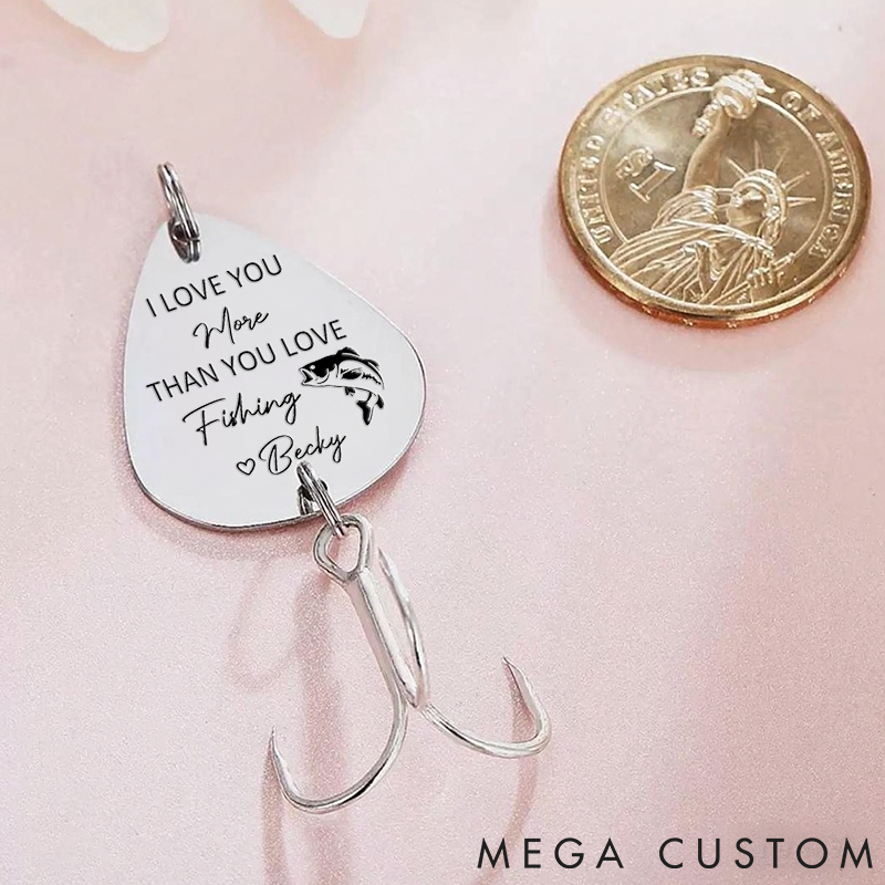 Personalized Fishing Gift Boyfriend and Husband Gift Fishing Keychain Fisherman Keychain Fish Hook Anniversary Gift Funny Couple Initial