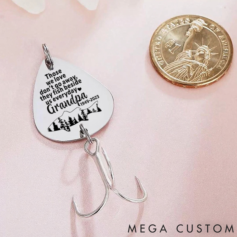 Personalized Fishing Keychain Remembrance Fishing Lure They Fish Beside Us Fishing Lure Gift In Loving Memory Fishing Lure Gift For Your Loved Ones