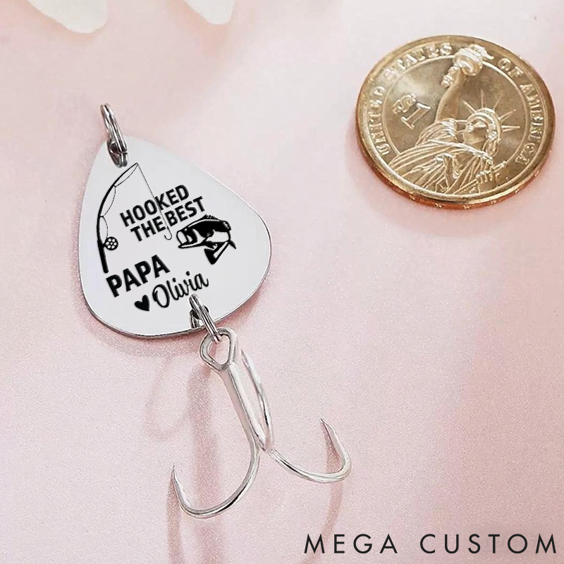 Personalized Fishing Keychain Grandpa Gift Grandpa Fishing Lure Christmas Gift for Grandpa Hooked The Best Grandpa Fishing Lure Papa PopPop Pops