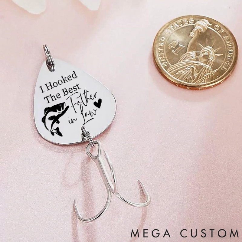 Personalized Fishing Keychain Father of the Groom Gift Wedding Gift from Bride Fishing Lure for Fishing Lover