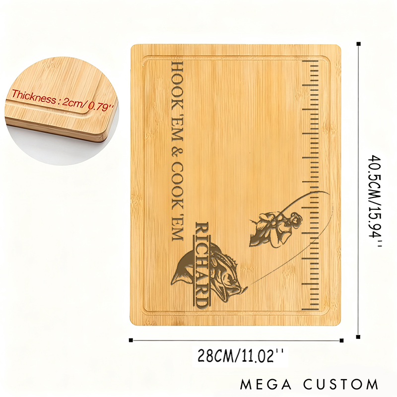 Personalized Fishing Cutting Board Engraved Fisherman Gift Charcuterie Board Cutting Board For Fisherman Fishing Gift For Fishing Lover
