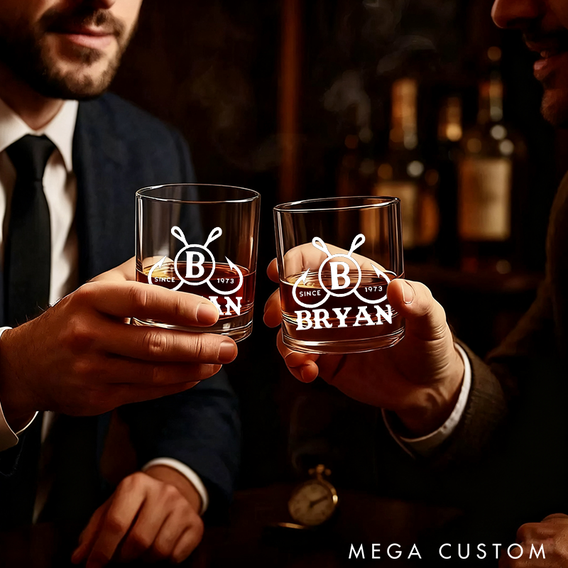 Personalized Fishing Whiskey Glass Engraved Fish Hook Design Fishing Gift Ideas Unique Gift for Anglers and Fishing Lover