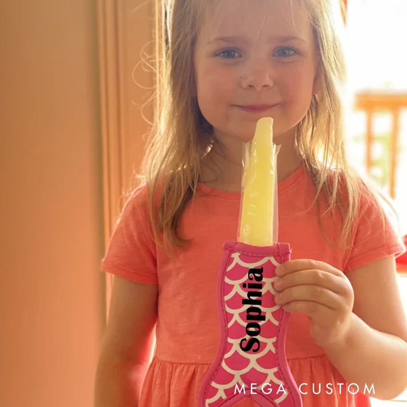 Personalized Shark Popsicle Holder for Kids to Keep Hands Warm and Snacks Cool During Summer Adventures