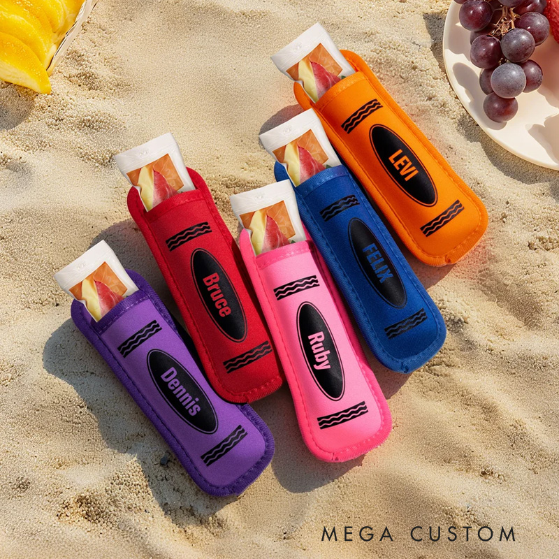 Personalized Neoprene Popsicle Holder for Kids to Keep Hands Warm and Enjoy Cool Treats in Vibrant Colors