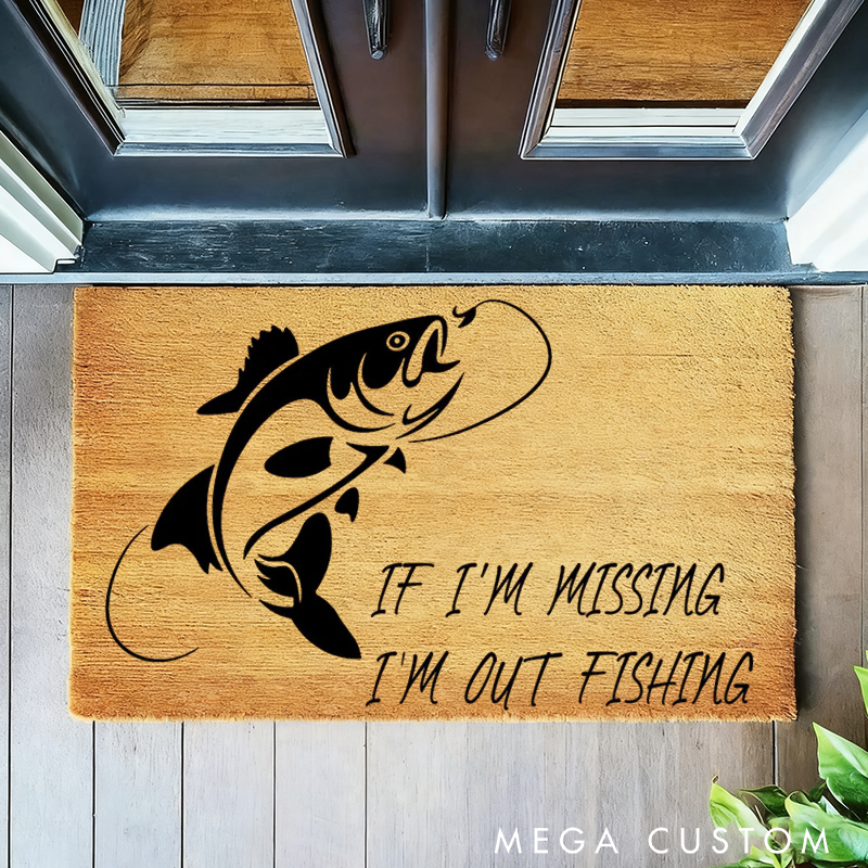 Personalised Welcome Mat Unique Gift Rug Home Decor Outside New Home Gift Perfect Gift for Fishing Lover Outdoor Decor Durable and Non-Slip Mat