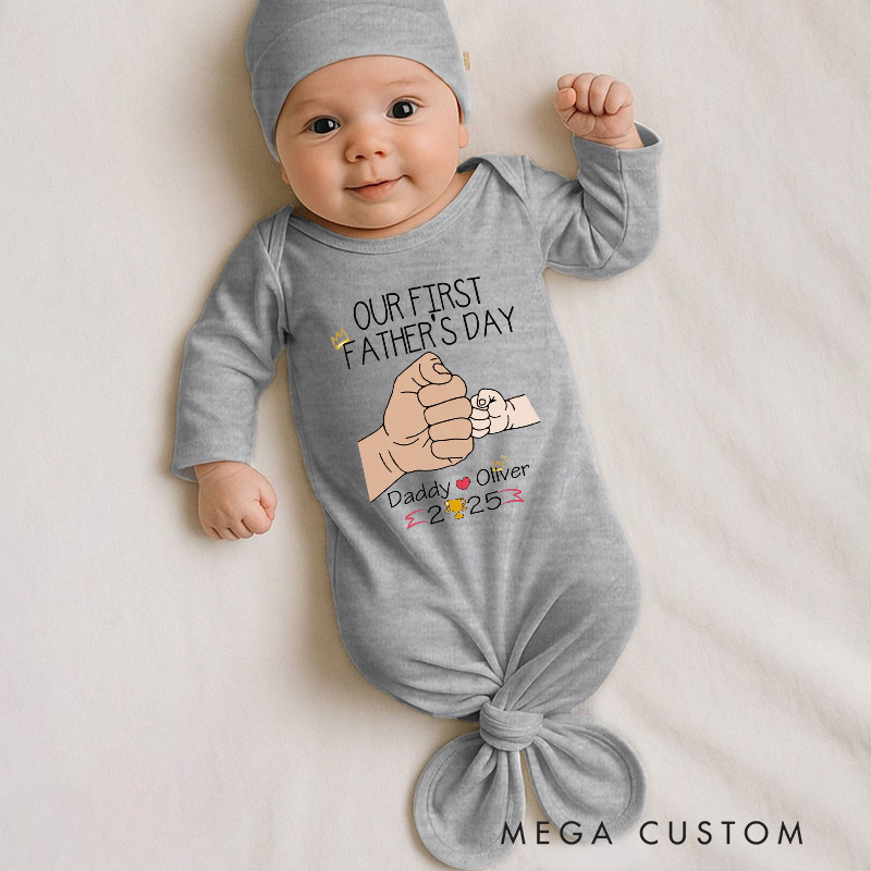 Personalized Fist Bump Father and Baby Tees Best Dad Our First Father’s Day Gift for New Dad