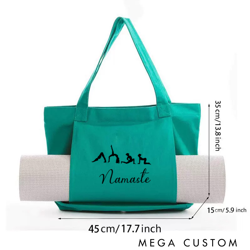 Personalized Yoga Mat Tote Bag Yoga Mat Bag with Yoga Action Design Pilates Bag Meditation Bag Perfect for Yoga Lover